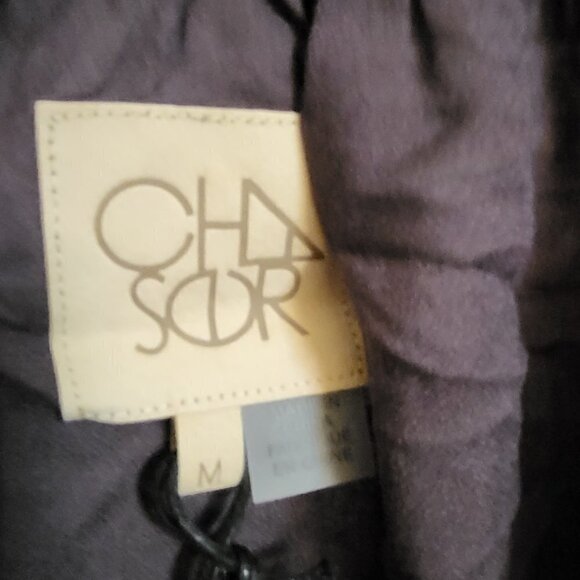 Chaser off-the-shoulder Long Sleeves with ties Black/Dark Grey SIZE: MEDIUM NWT - Picture 7 of 11